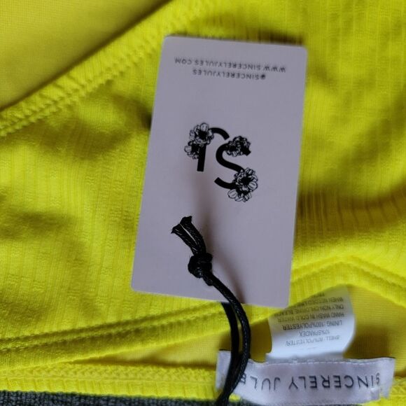 Sincerely Jules neon Yellow Pretty two piece ribbed bikini set in sz Xla… - Picture 11 of 16